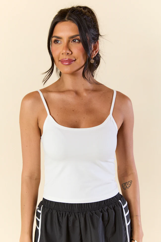 Ballet Bliss White Soft Knit Jersey Camisole - Terpint