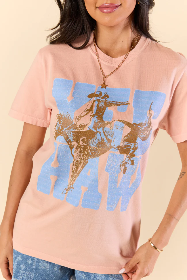 Yee Haw Cowboy Orange Graphic Tee - Terpint