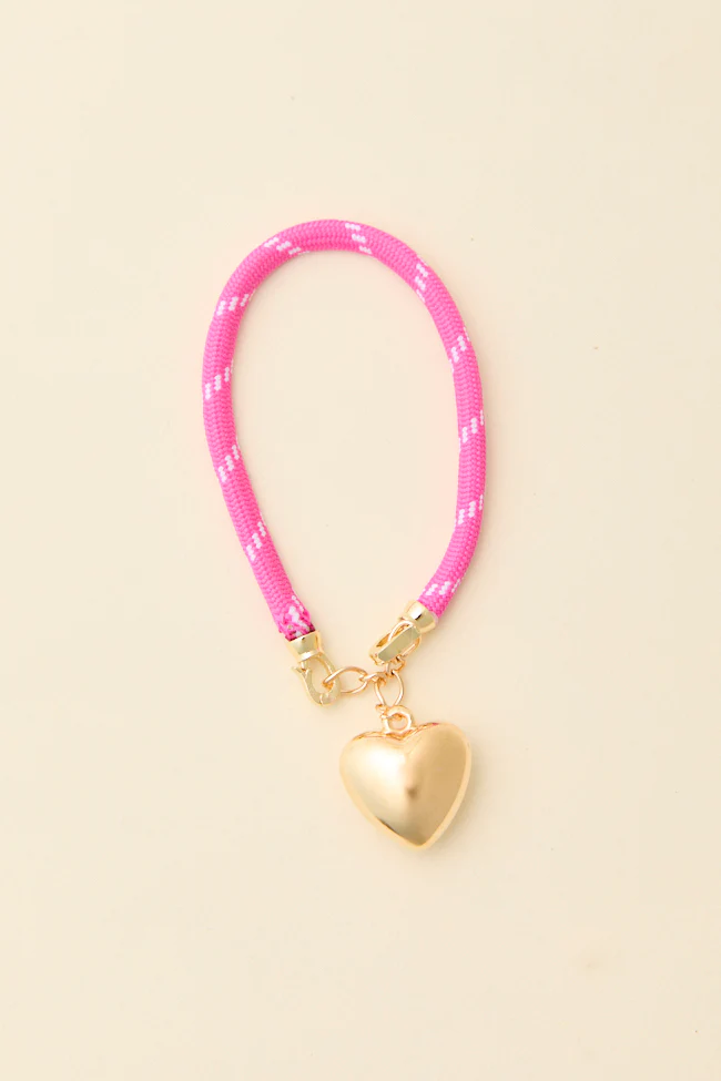 Lea Pink Puff Heart Bracelet - Terpint