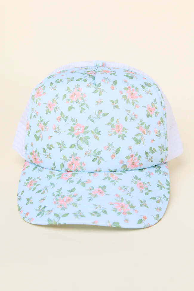 Blue Floral Trucker Hat - Terpint