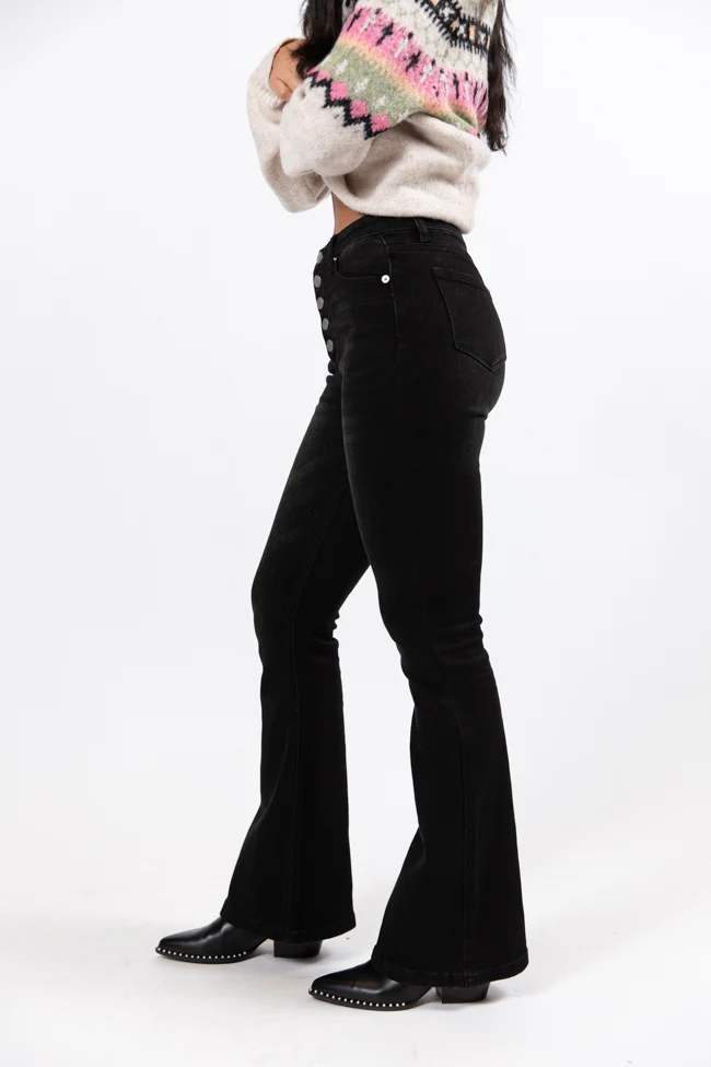 Midnight Moves Black Flared Jeans FINAL SALE - Terpint