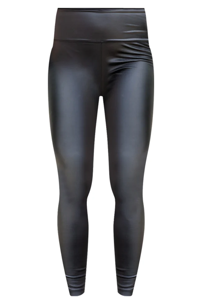 Sky Full Of Stars Black Faux Leather Leggings FINAL SALE - Terpint