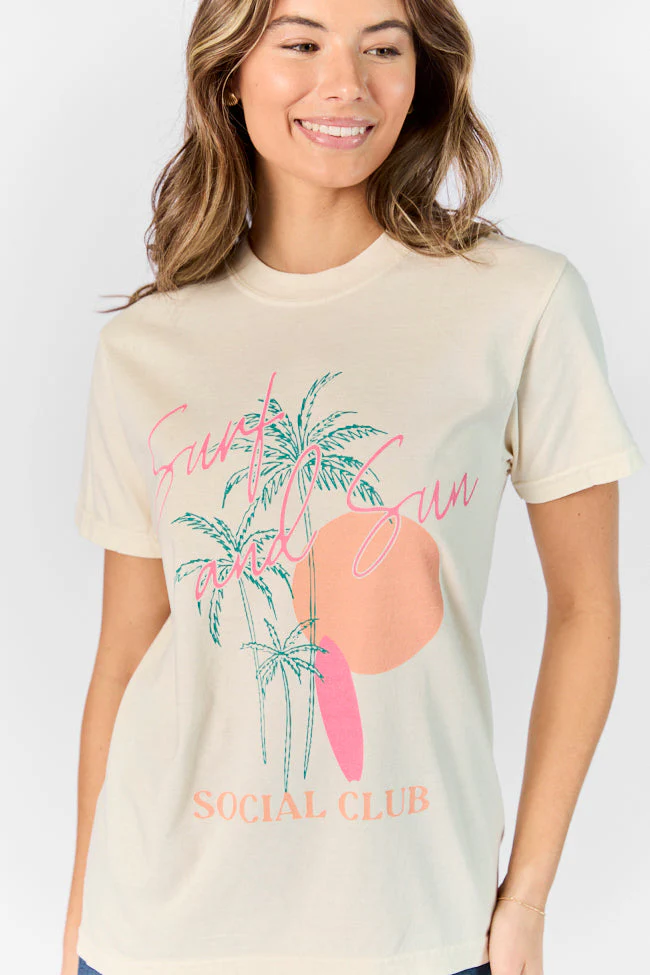 Surf & Sun Club Ivory Comfort Color Graphic Tee - Terpint