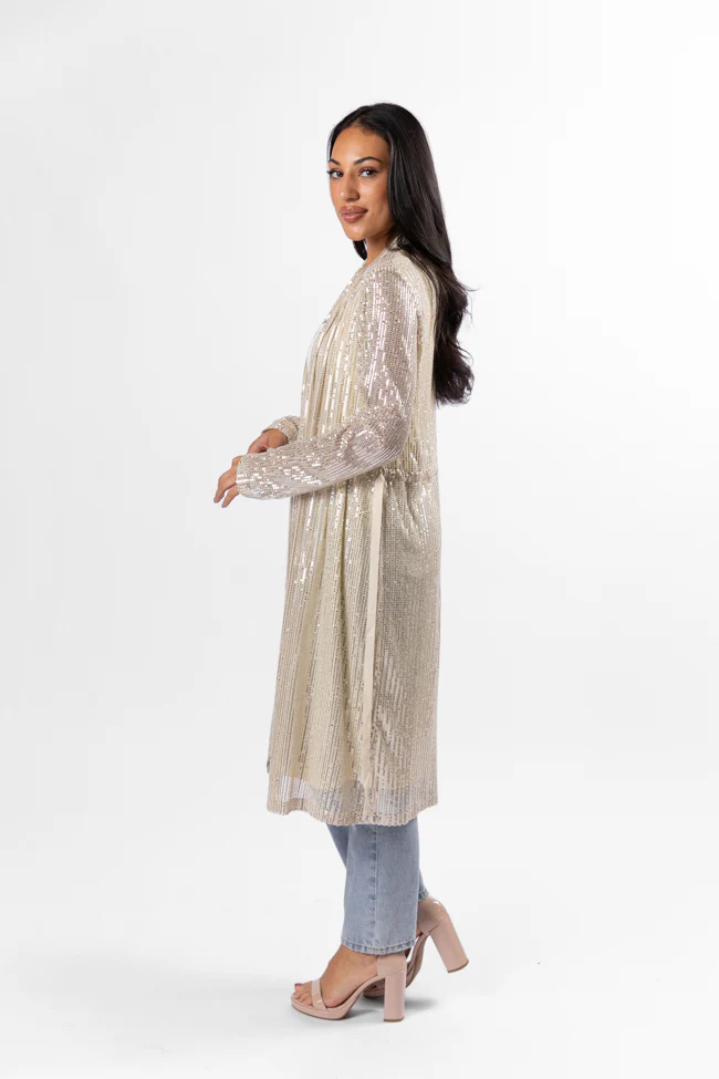 Memorable Feeling Gold Sequin Kimono FINAL SALE - Terpint