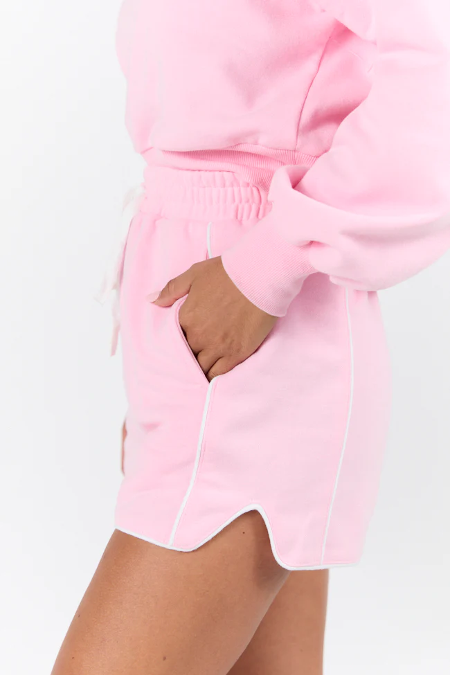 Baseline Pink Piped Lounge Shorts FINAL SALE - Terpint