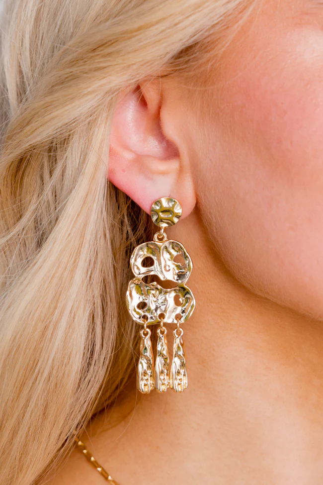 Shiny Gold Hammered Earrings FINAL SALE - Terpint