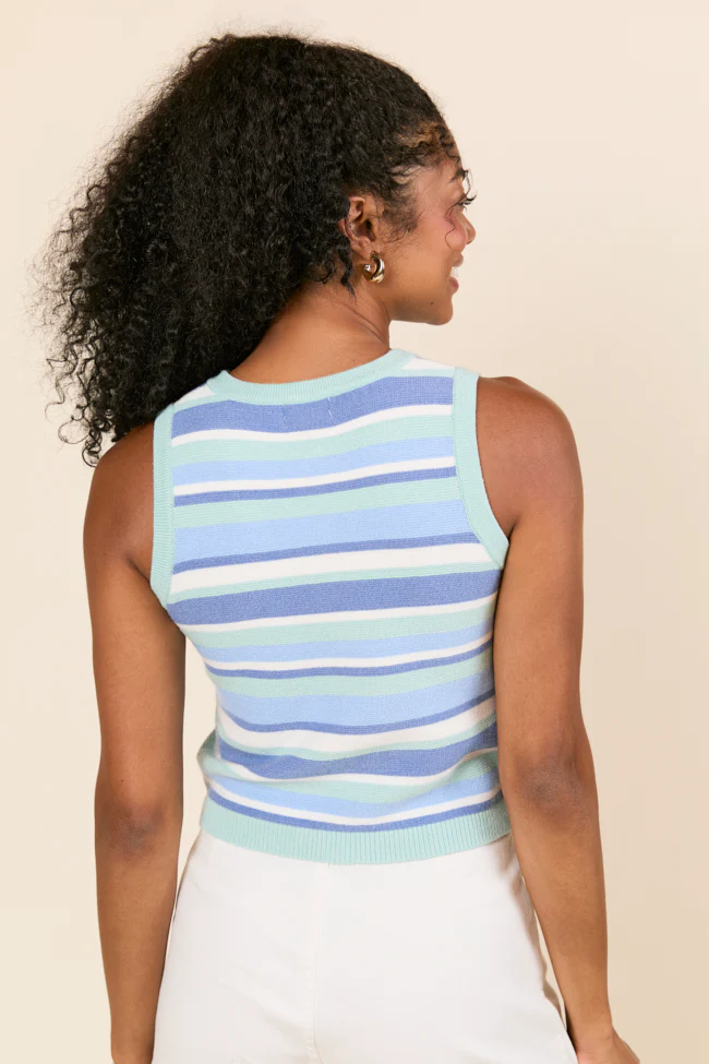 Harmony Blue Stripe Sweater Tank - Terpint