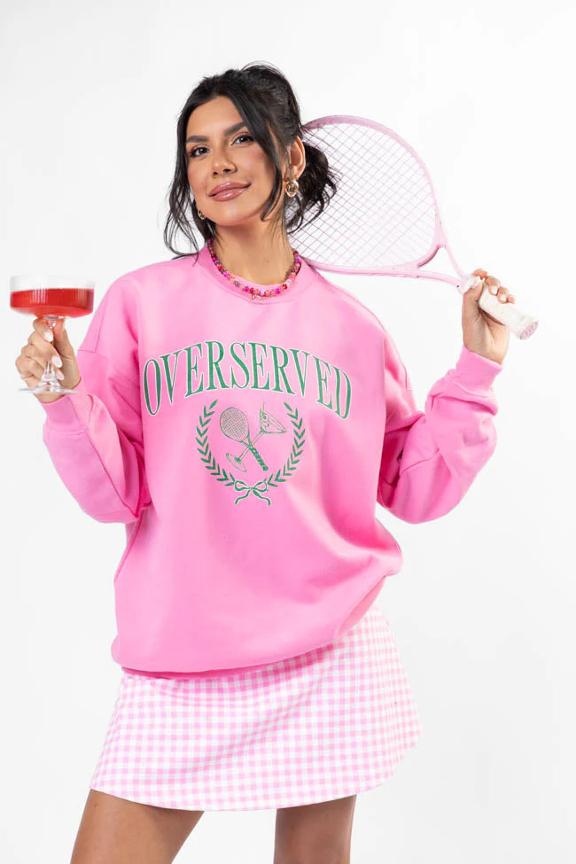 Overserved Pink Graphic Sweatshirt - Terpint