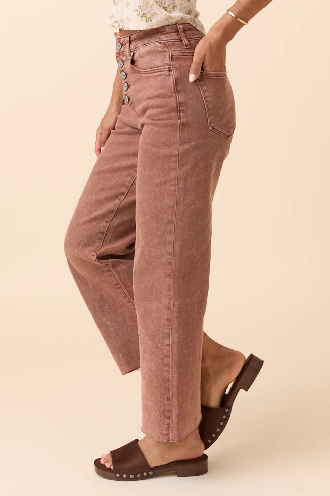 Malia Cappuccino High Rise Wide Leg Jeans - Terpint
