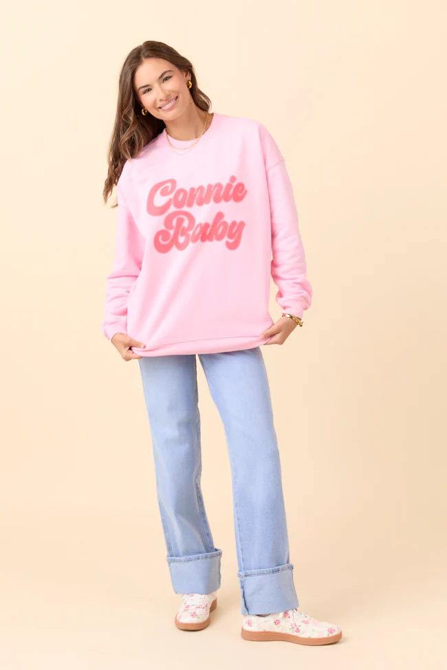 Connie Baby Light Pink Graphic Sweatshirt - Terpint