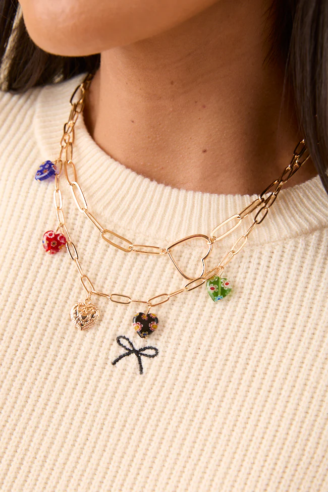 Brynlee Multi Heart Necklace - Terpint