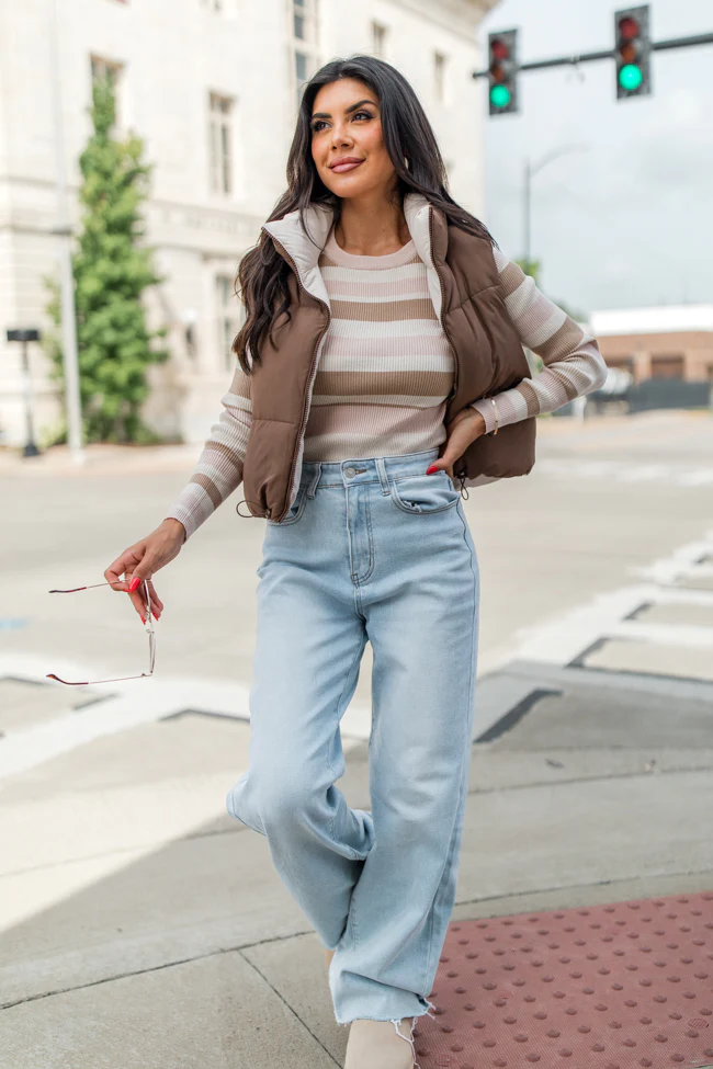 Where You See Fit Cocoa and Khaki Reversible Vest FINAL SALE - Terpint