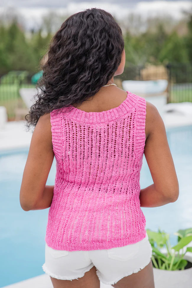 French Market Pink High Neck Sweater Tank FINAL SALE - Terpint