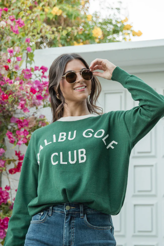 Malibu Golf Club Green Lightweight Sweater FINAL SALE - Terpint