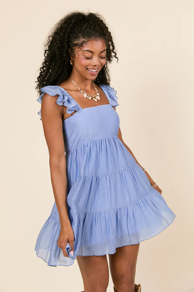 It's My Day Light Blue Smocked Mini Dress - Terpint