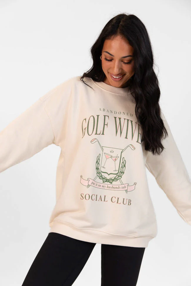 Golf Wives Cream Graphic Sweatshirt - Terpint