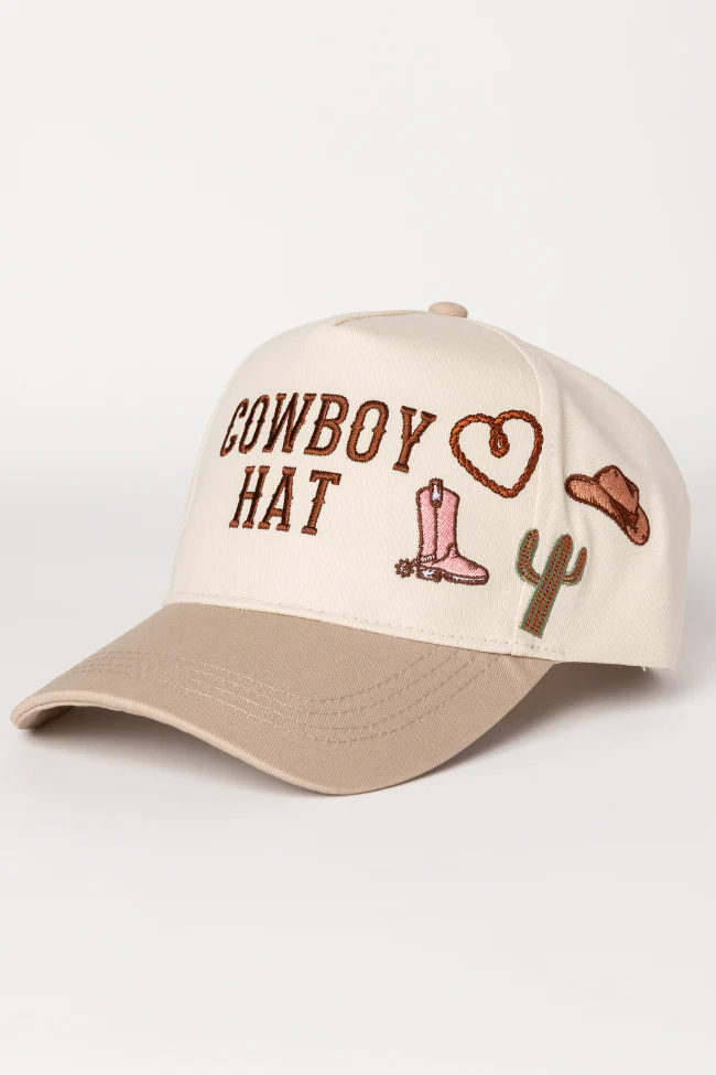 Cowboy Hat Beige Baseball Cap - Terpint