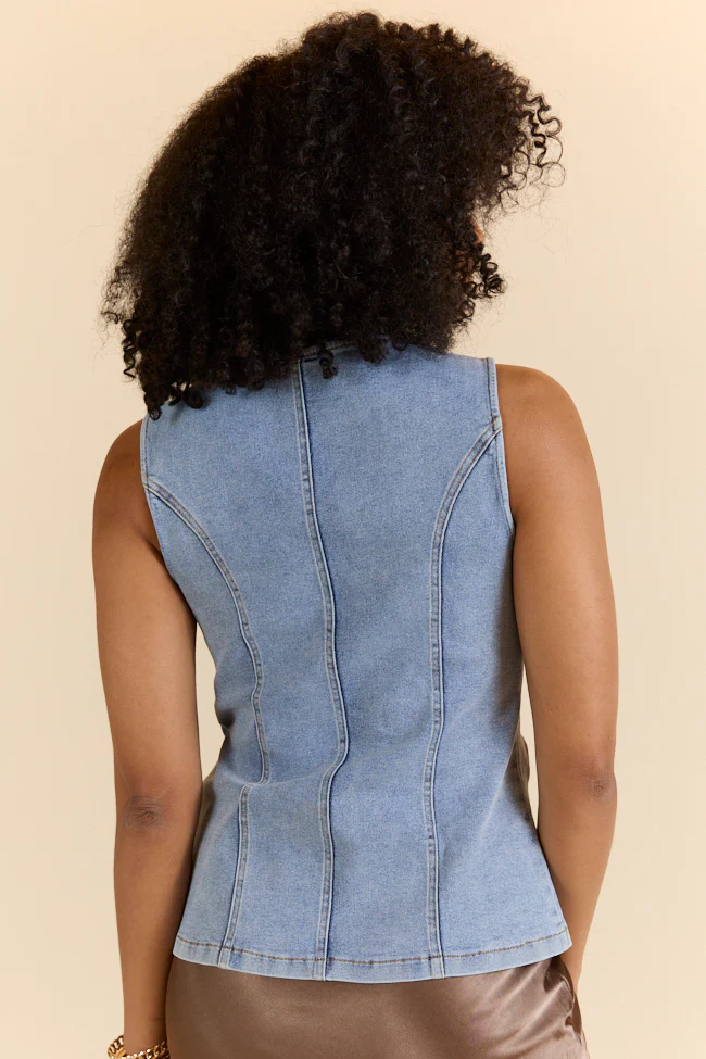 Western Ties Bow Denim Vest - Terpint