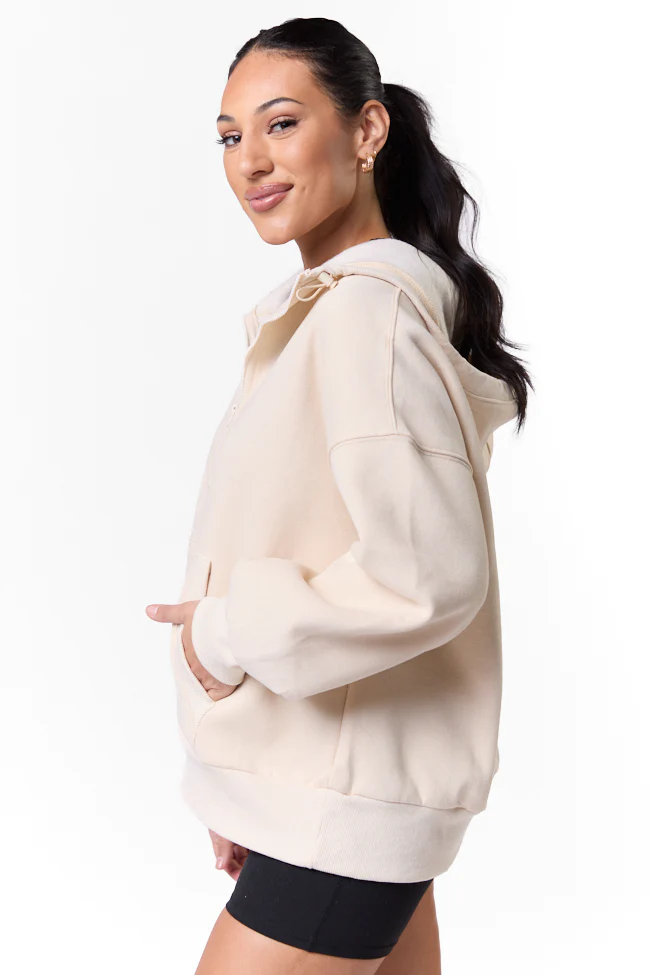 Stop and Go Stone Oversized Hooded Pullover FINAL SALE - Terpint