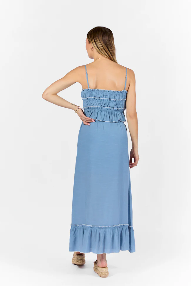 Life Made Easy Navy Bow Detail Tank and Midi Skirt Set FINAL SALE - Terpint