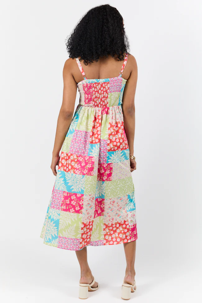 Pieces That Complete Me Multi Patchwork Babydoll Midi Dress FINAL SALE - Terpint