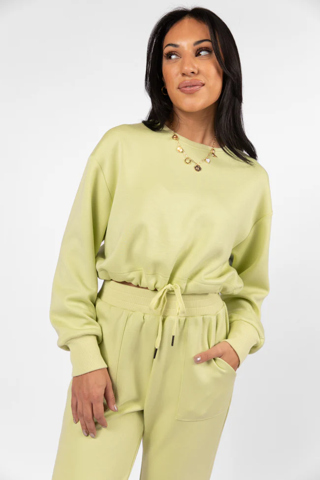 Only One Lime Drawstring Hem Pullover FINAL SALE - Terpint