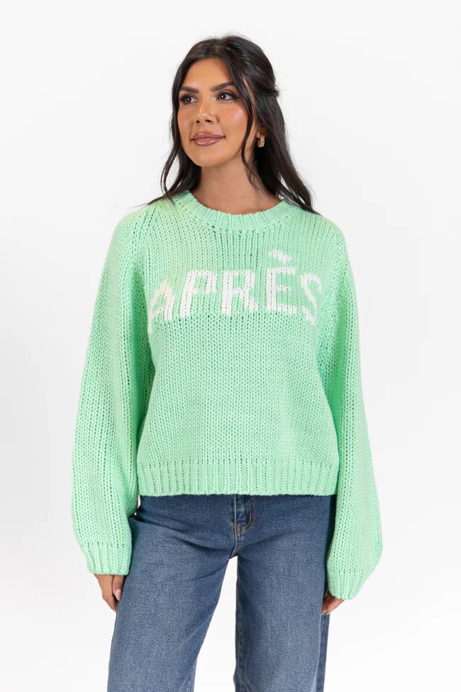 Apres Party Green Sweater FINAL SALE - Terpint