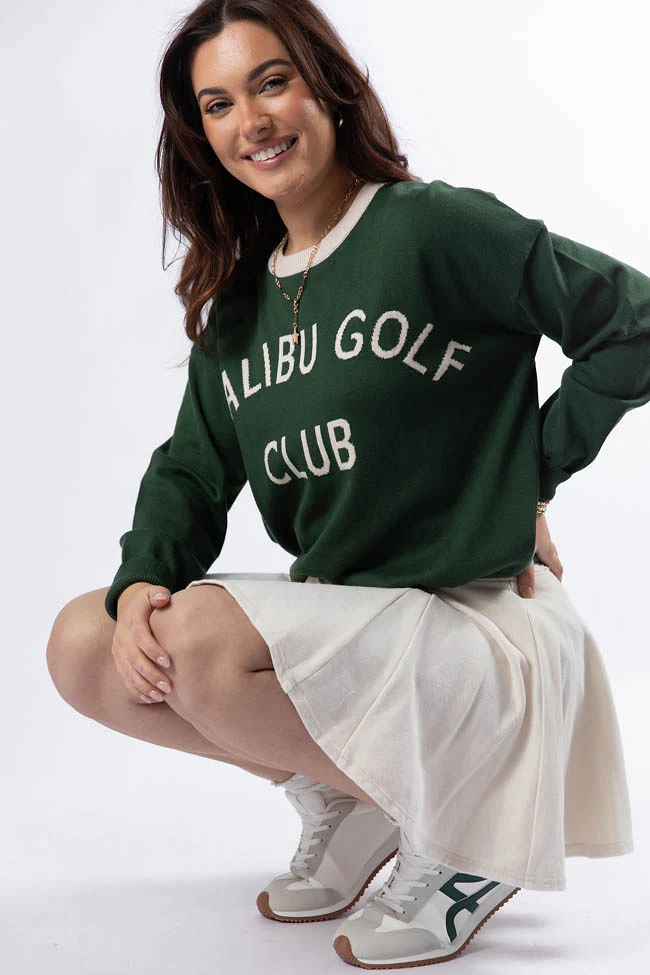 Malibu Golf Club Green Lightweight Sweater FINAL SALE - Terpint