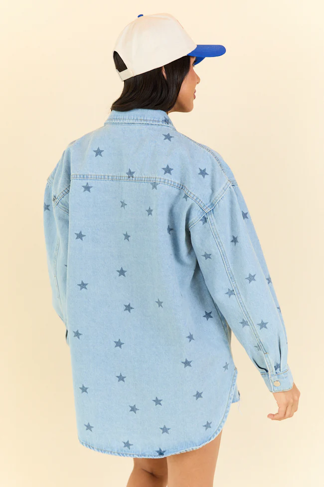 Born To Shine Star Denim Shirt SALE - Terpint