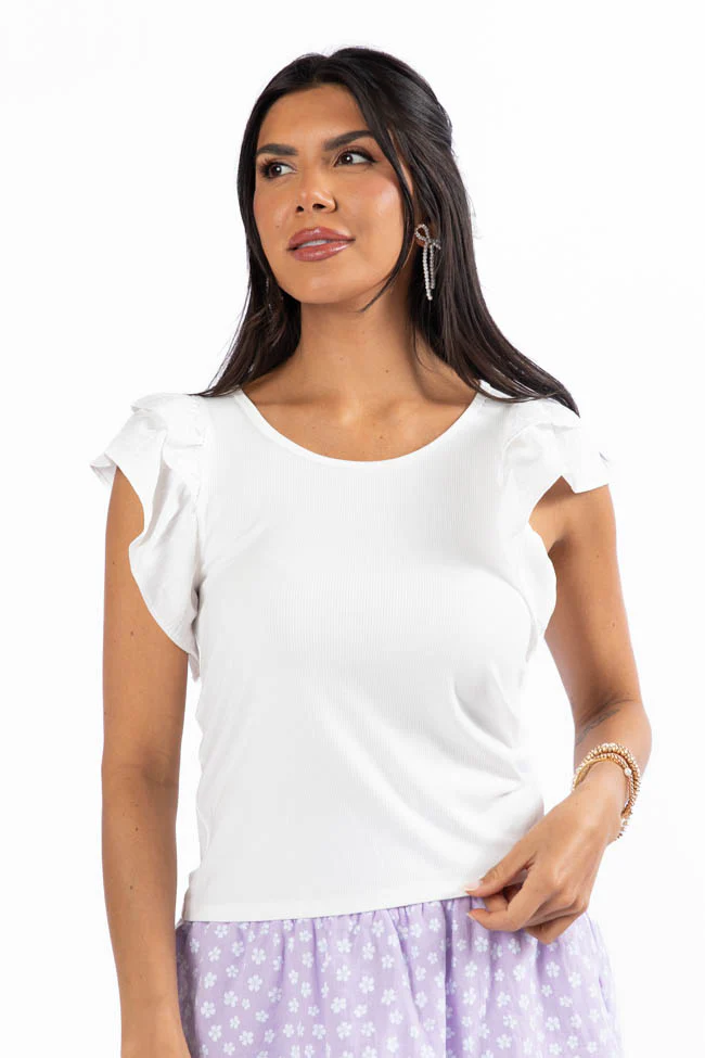 Pretty Thoughts Ivory Eyelet Sleeve Knit Top FINAL SALE - Terpint