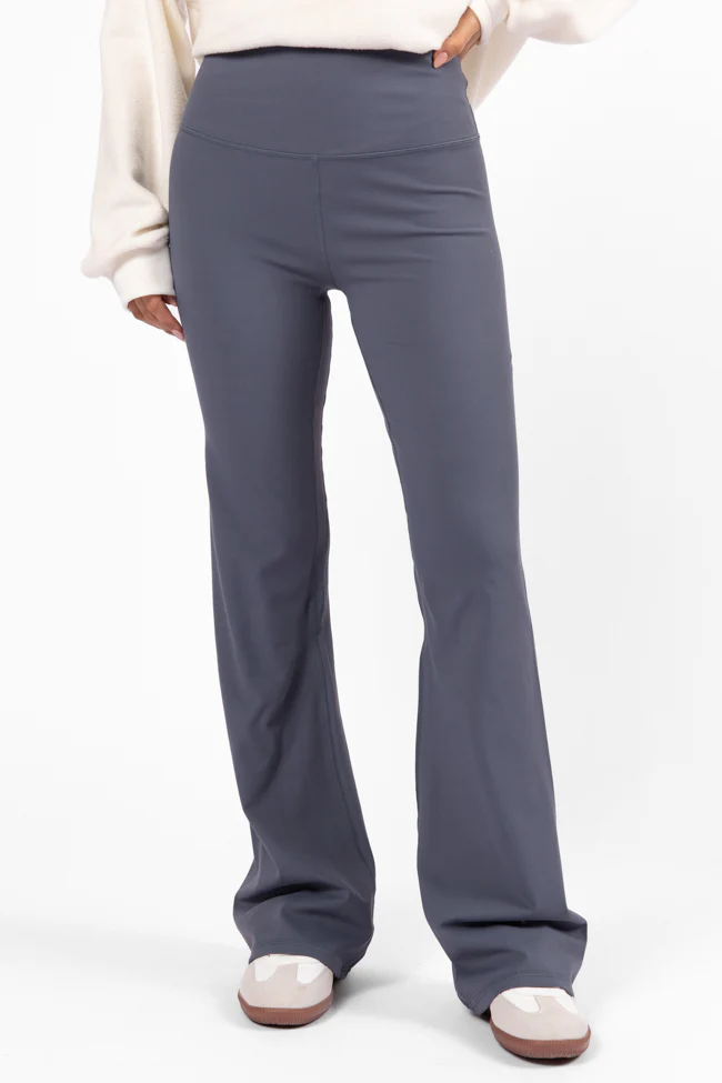 Get Moving Navy Flare Knit Leggings FINAL SALE - Terpint