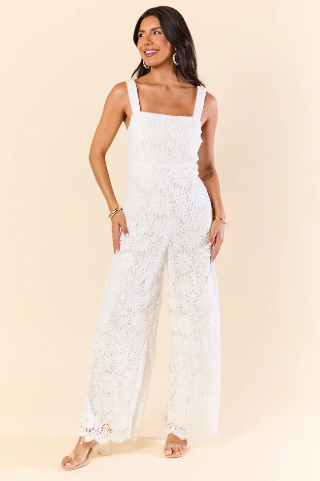 Pure Elegance White Lace Jumpsuit FINAL SALE - Terpint