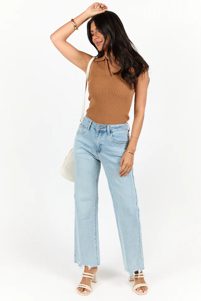 Lily Medium Wash Floral Embroidered Crop Relaxed Jeans FINAL SALE - Terpint