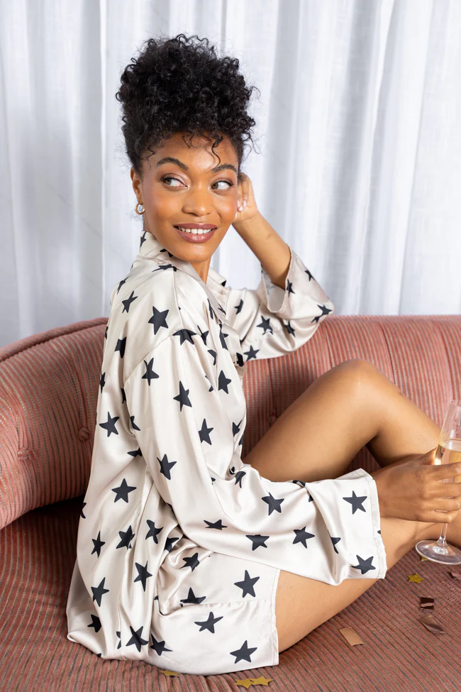 Pajama Party Neutral Stars Pajama Shorts FINAL SALE - Terpint