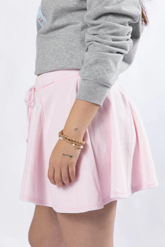 Where To Next Pink Knit Skort DOORBUSTER - Terpint