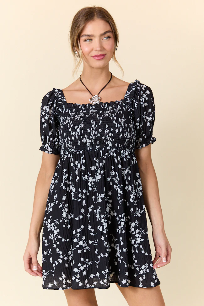 When It Ends Black Floral Dress SALE - Terpint