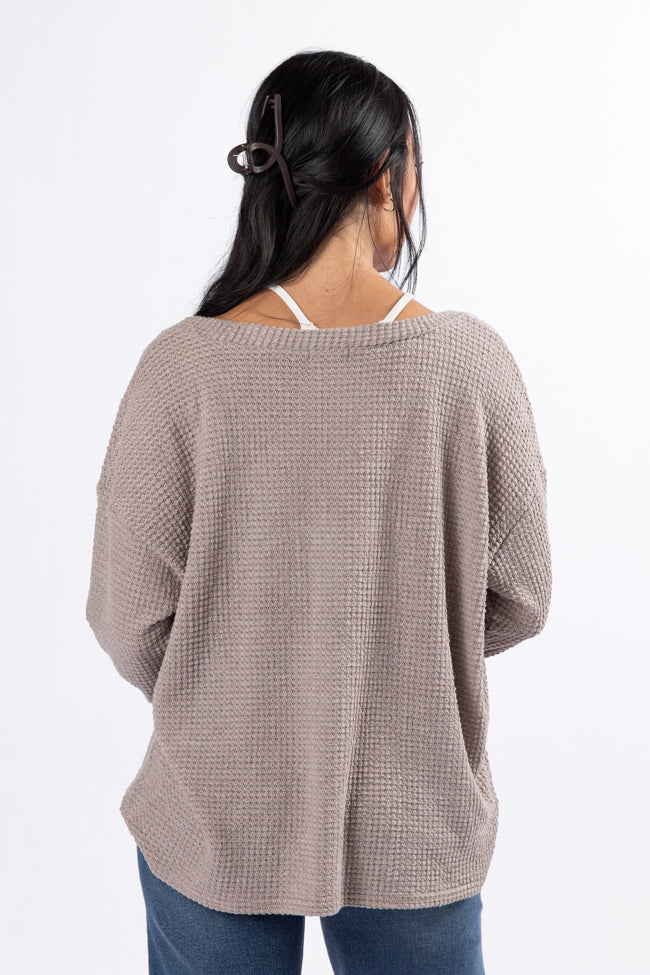 Sounds Like Me Taupe Waffle Knit Cardigan FINAL SALE - Terpint