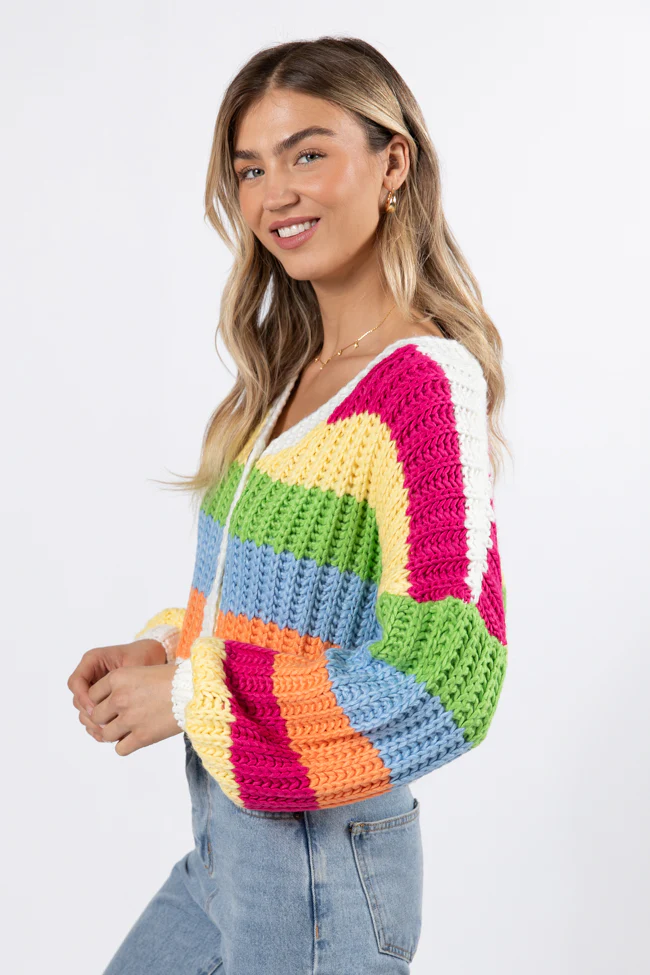 Little Bit More Multi Stripe Cardigan FINAL SALE - Terpint