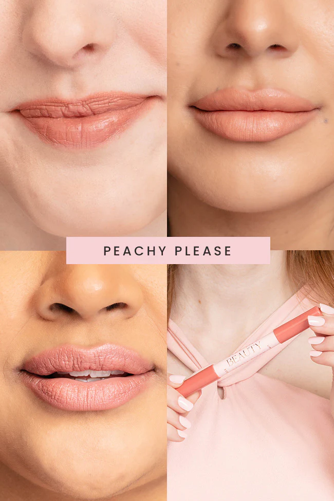 Pink Lily Beauty Double Bloom Dual Lipstick and Lip Liner - Peachy Please FINAL SALE - Terpint