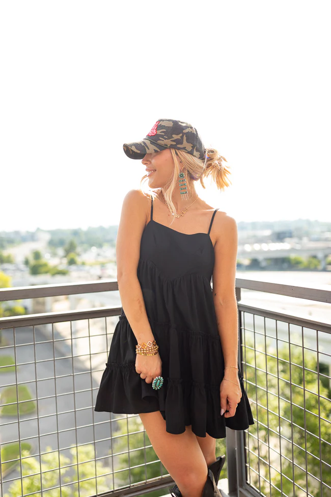 Change My Tune Black Square Neck Solid Romper Dress Just Classically Cassidy X Pink Lily - Terpint