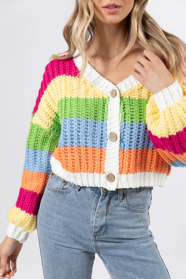 Little Bit More Multi Stripe Cardigan FINAL SALE - Terpint