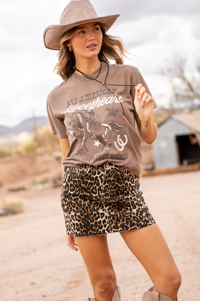 Fierce Frequency Leopard Denim Mini Skirt - Terpint