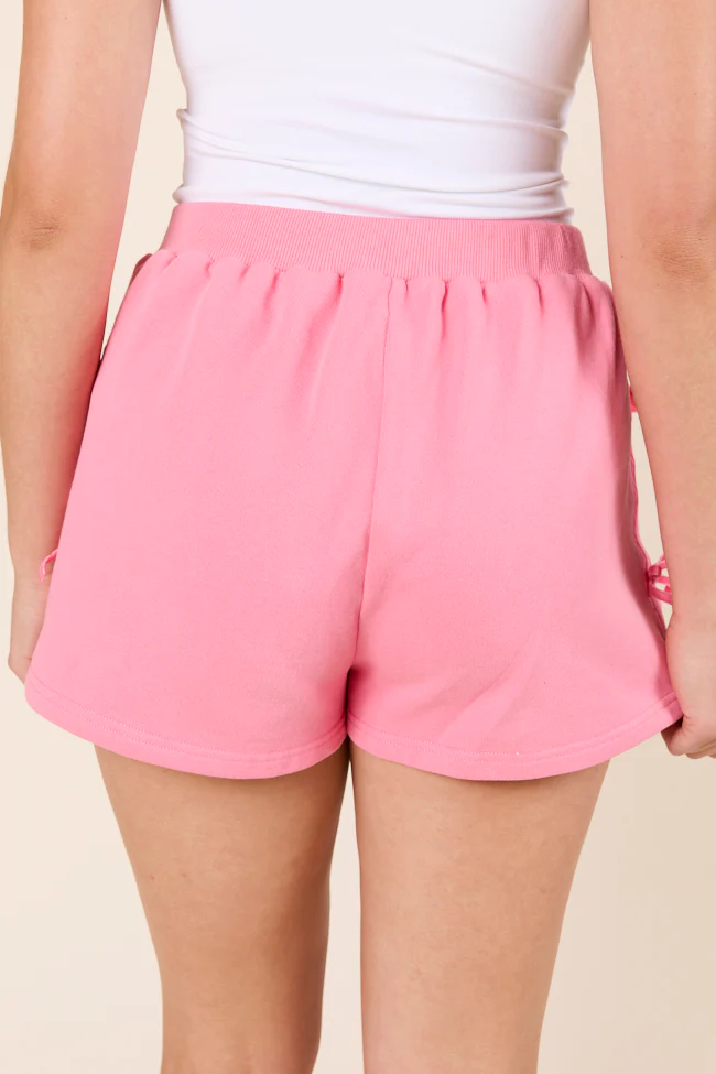 Kinley Pink Side Bow Detail Shorts - Terpint