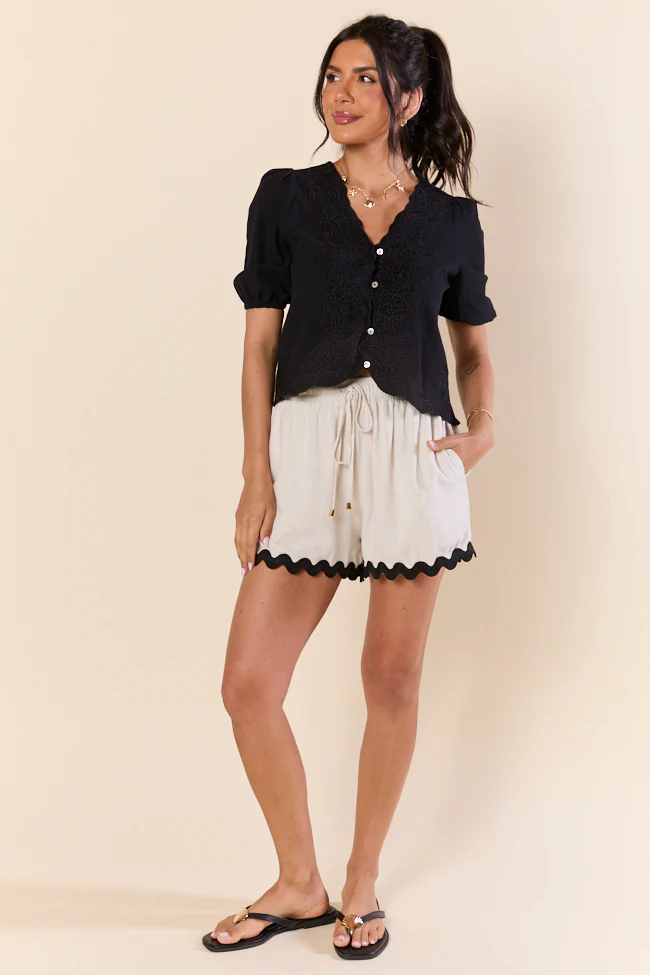 Grow Freely Black Floral Embroidered Blouse - Terpint
