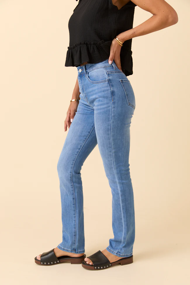 My Favorite Medium Wash Straight Leg Jeans - Terpint