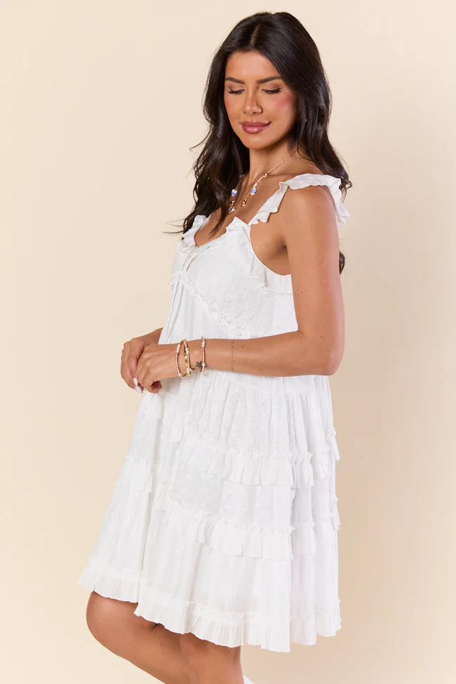 Pure Charm White Ruffle Babydoll Dress FINAL SALE - Terpint