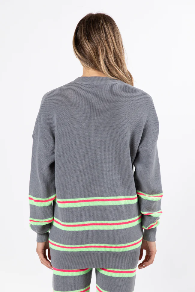 Seeing Stripes Pink and Green Striped Sweater FINAL SALE - Terpint