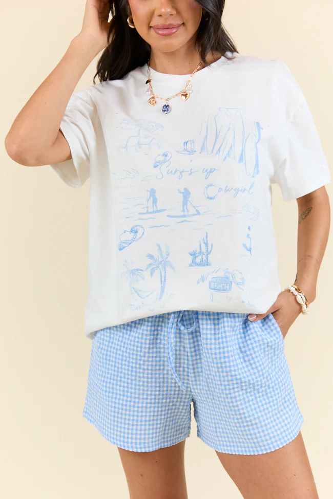 Surf's Up Cowgirl White Tee FINAL SALE - Terpint