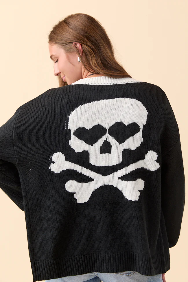 Annabelle Black and White Skull Cardigan - Coming Soon - Terpint