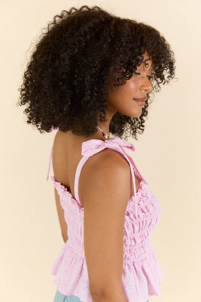 Pink Meadows Floral Cinched Tie Strap Tank FINAL SALE - Terpint